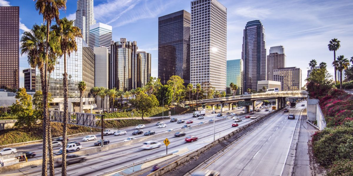 Los Angeles, California, USA downtown cityscape.